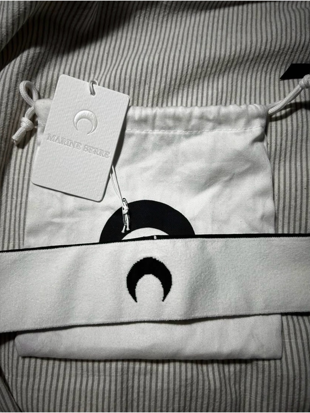 Marine Serre Black & White Crescent Logo headband